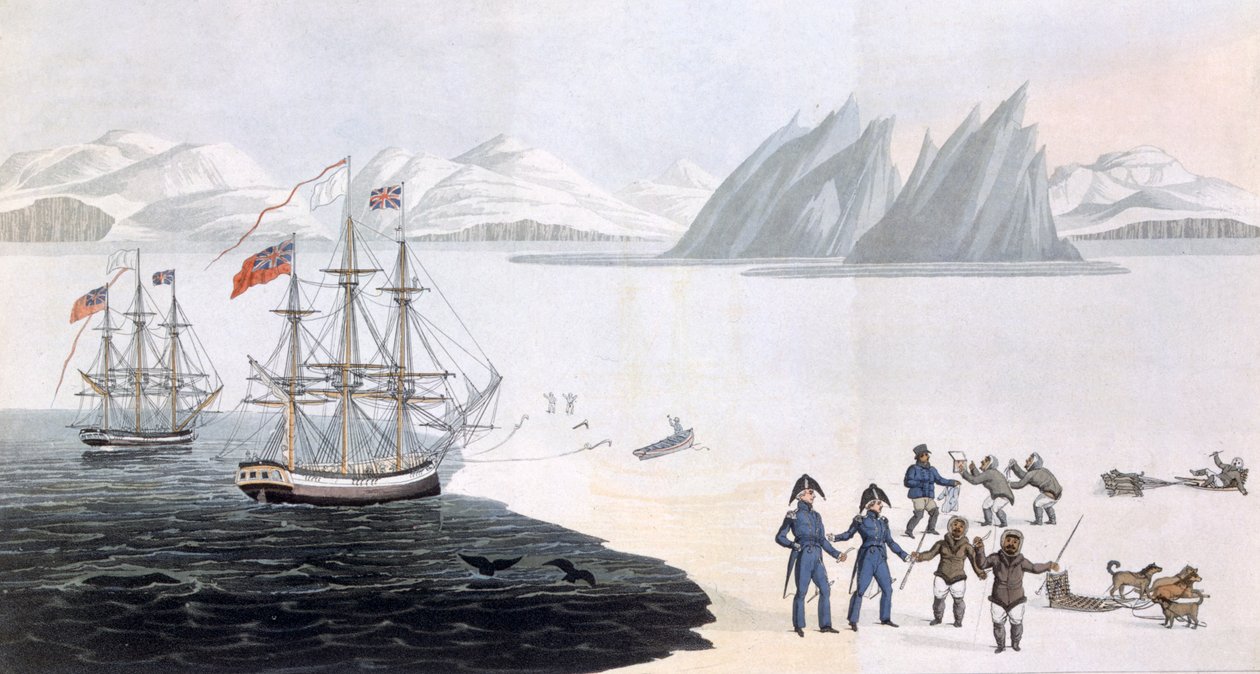 Primera comunicación con los nativos de la Bahía del Príncipe Regente, 1818 de John Sackheouse