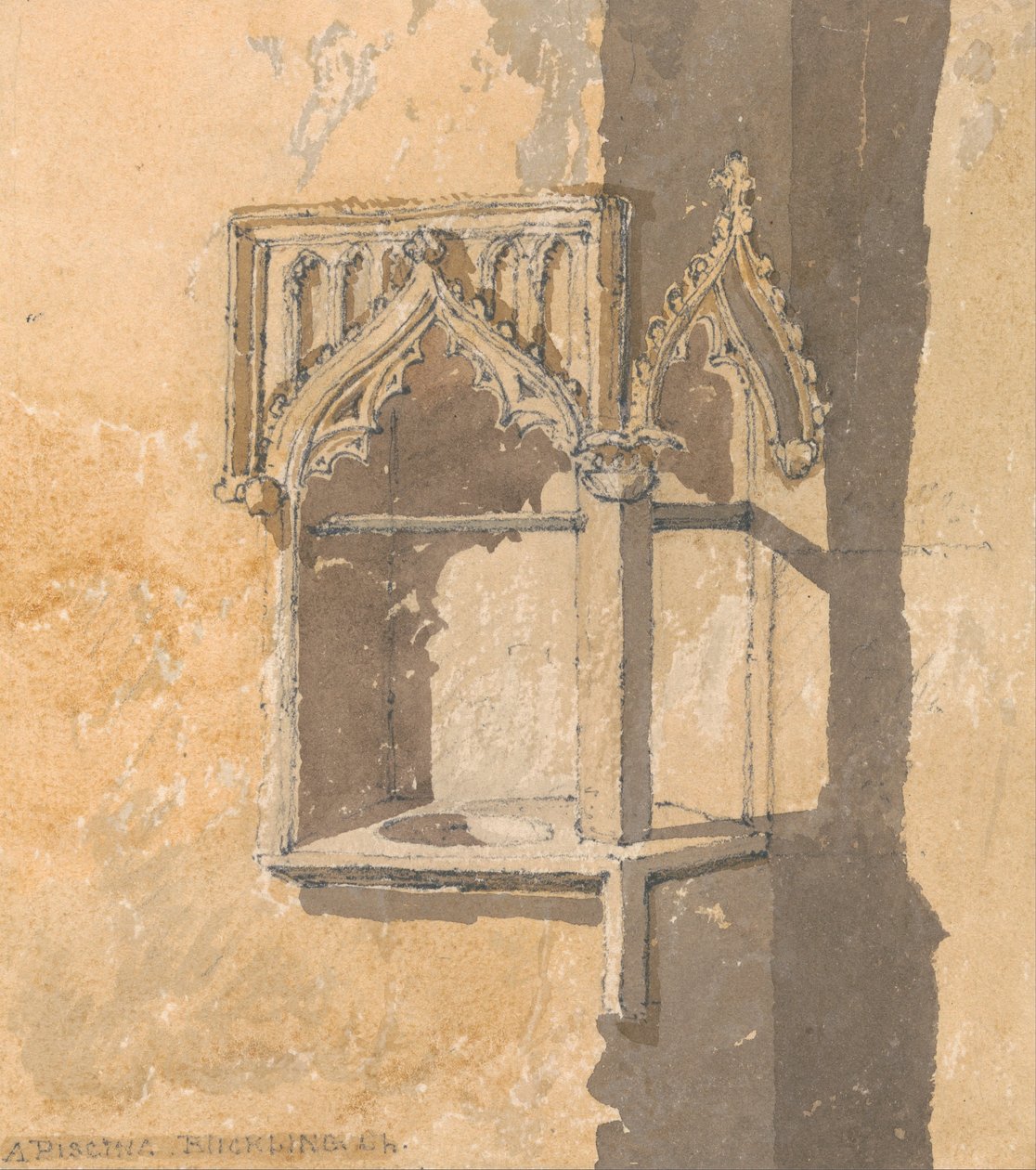 Una piscina en la iglesia de Blickling, Norfolk de John Sell Cotman