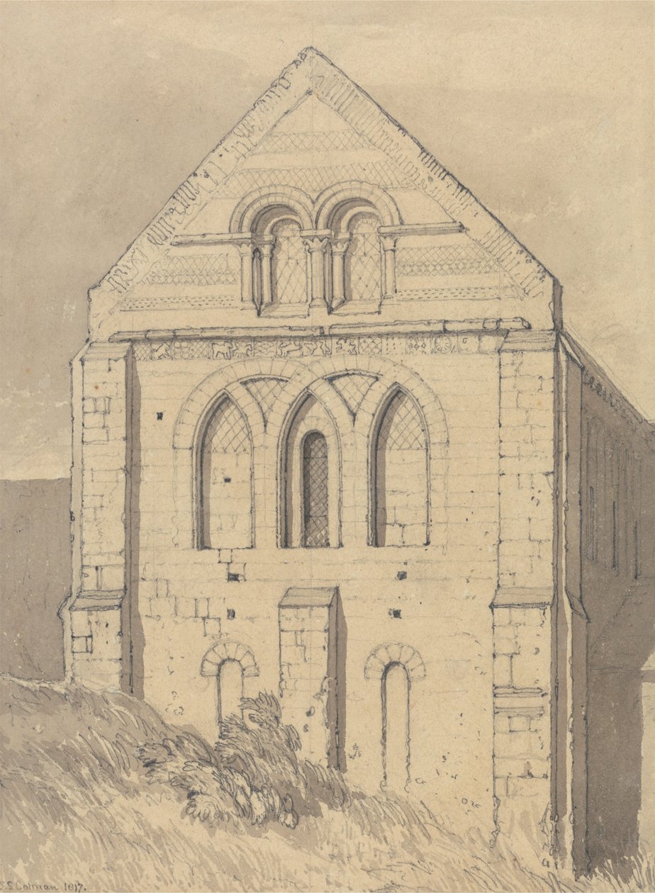 Iglesia de Graville cerca de Havre de Grace, Normandía - Fin del transepto norte de John Sell Cotman