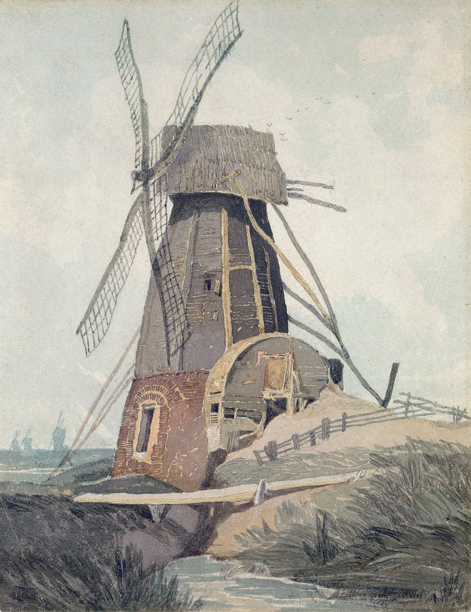 Molino de drenaje en Lincolnshire, 1807-08 de John Sell Cotman