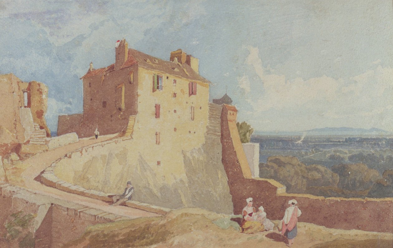 Figuras en las murallas de Domfront de John Sell Cotman