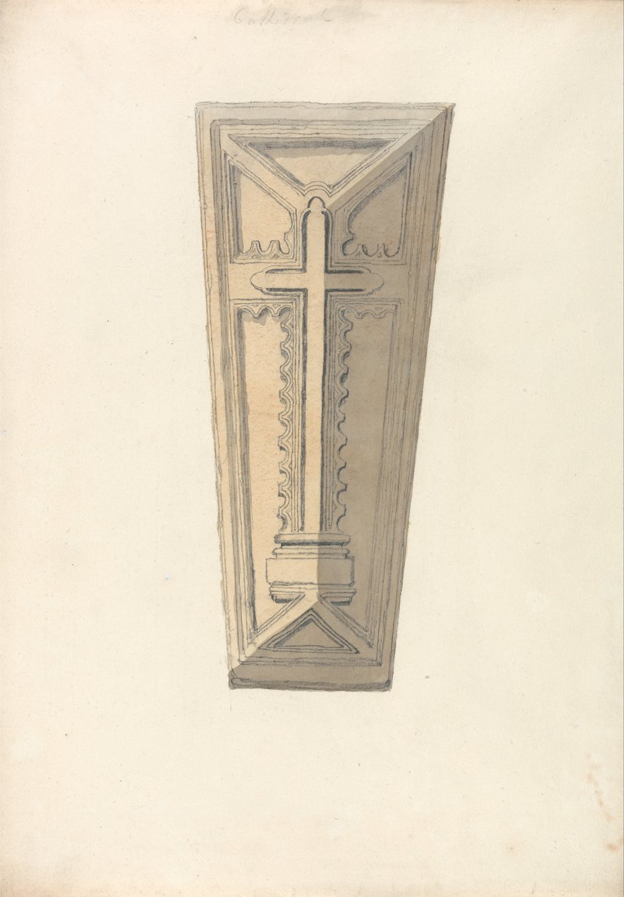 Estudio de una tapa de ataúd de una iglesia de Norfolk de John Sell Cotman