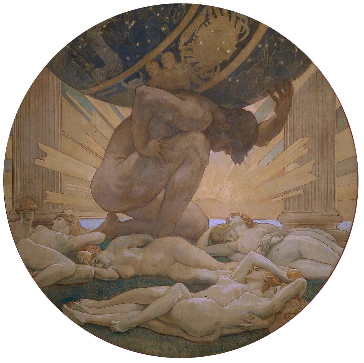 Atlas y las Hespérides de John Singer Sargent