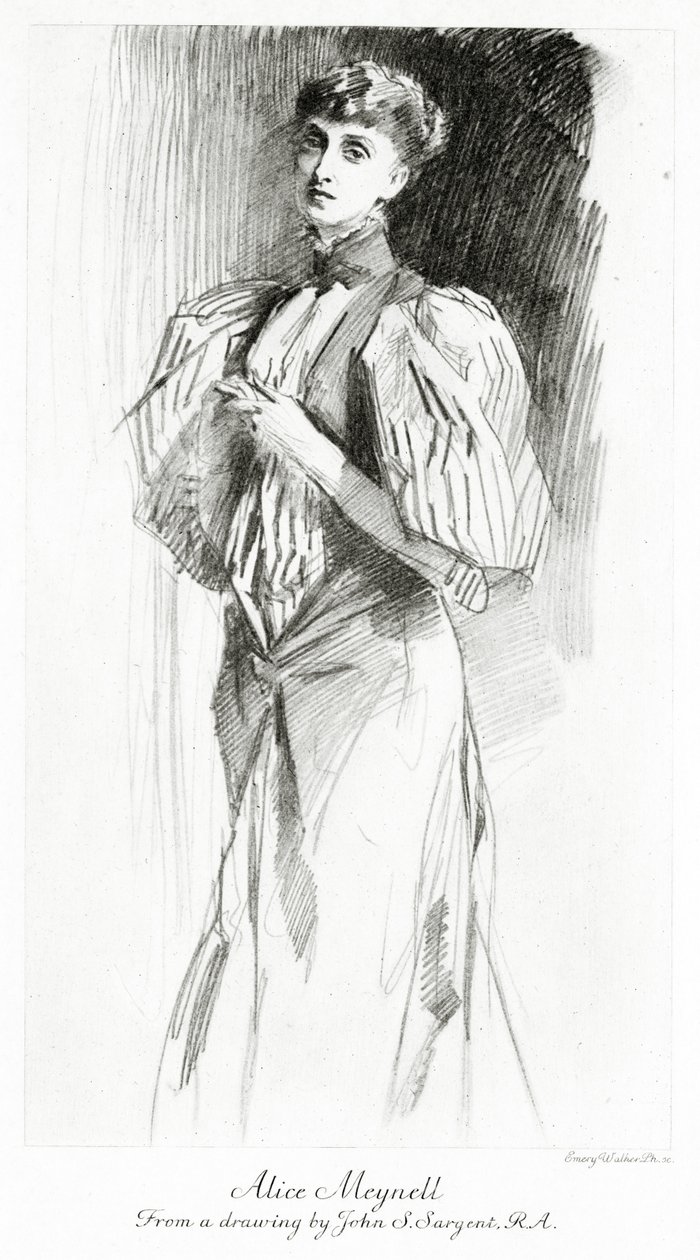 Alice Meynell, grabado por Emery Walker, c.1913 de John Singer Sargent