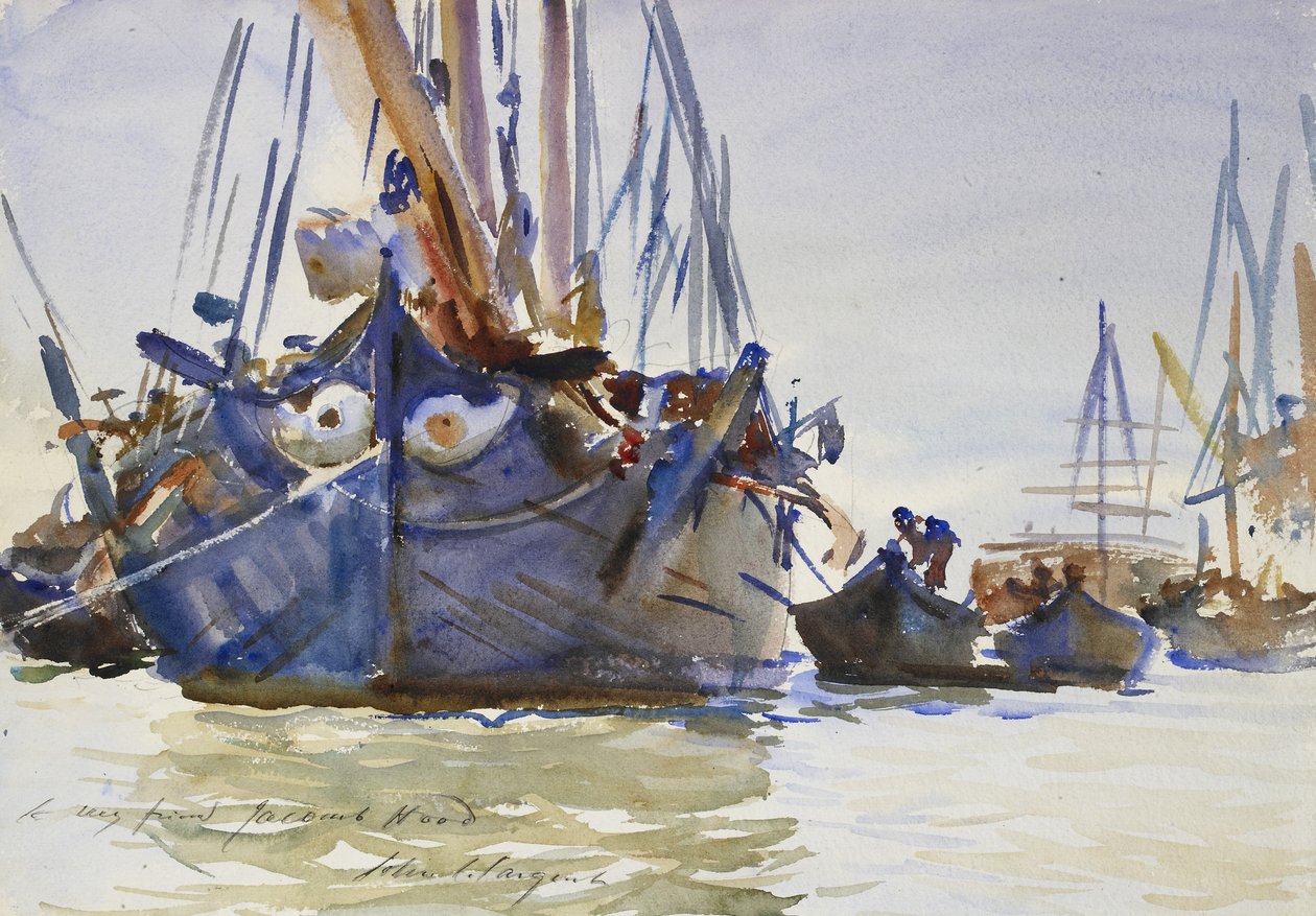 Barcos de vela italianos anclados de John Singer Sargent