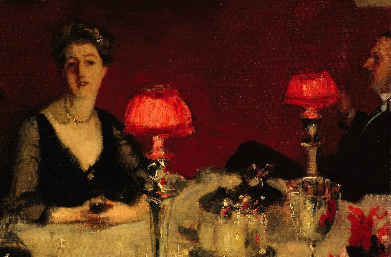 Le Verre de porto (detalle) de Albert y Edith Vickers de John Singer Sargent