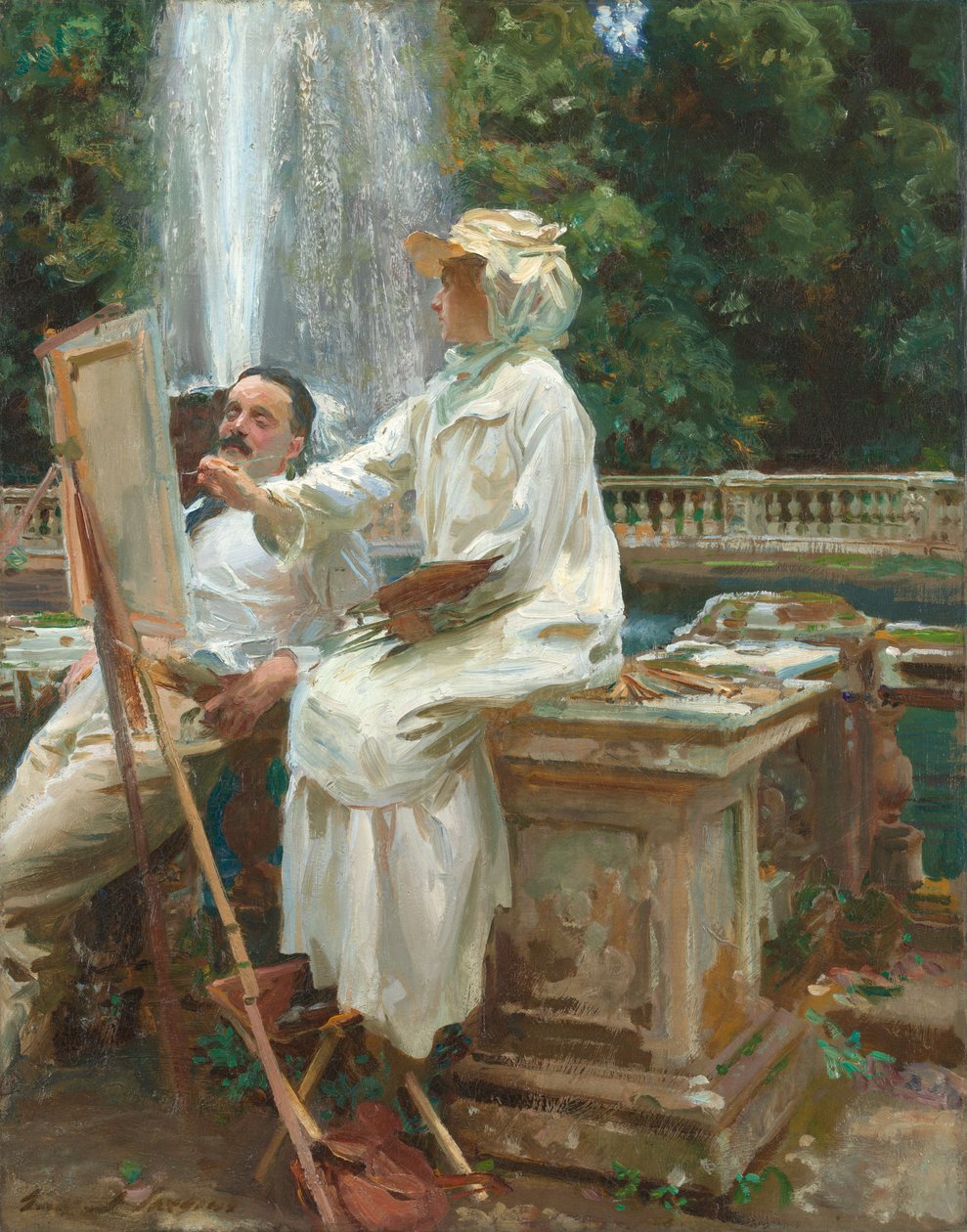 La fuente, Villa Torlonia, Frascati, Italia de John Singer Sargent