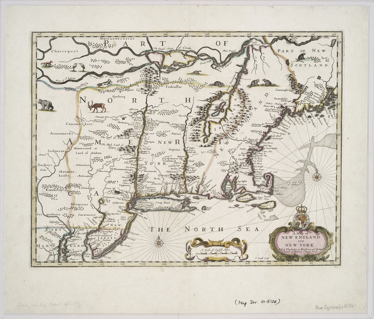 Un mapa de Nueva Inglaterra y Nueva York del 