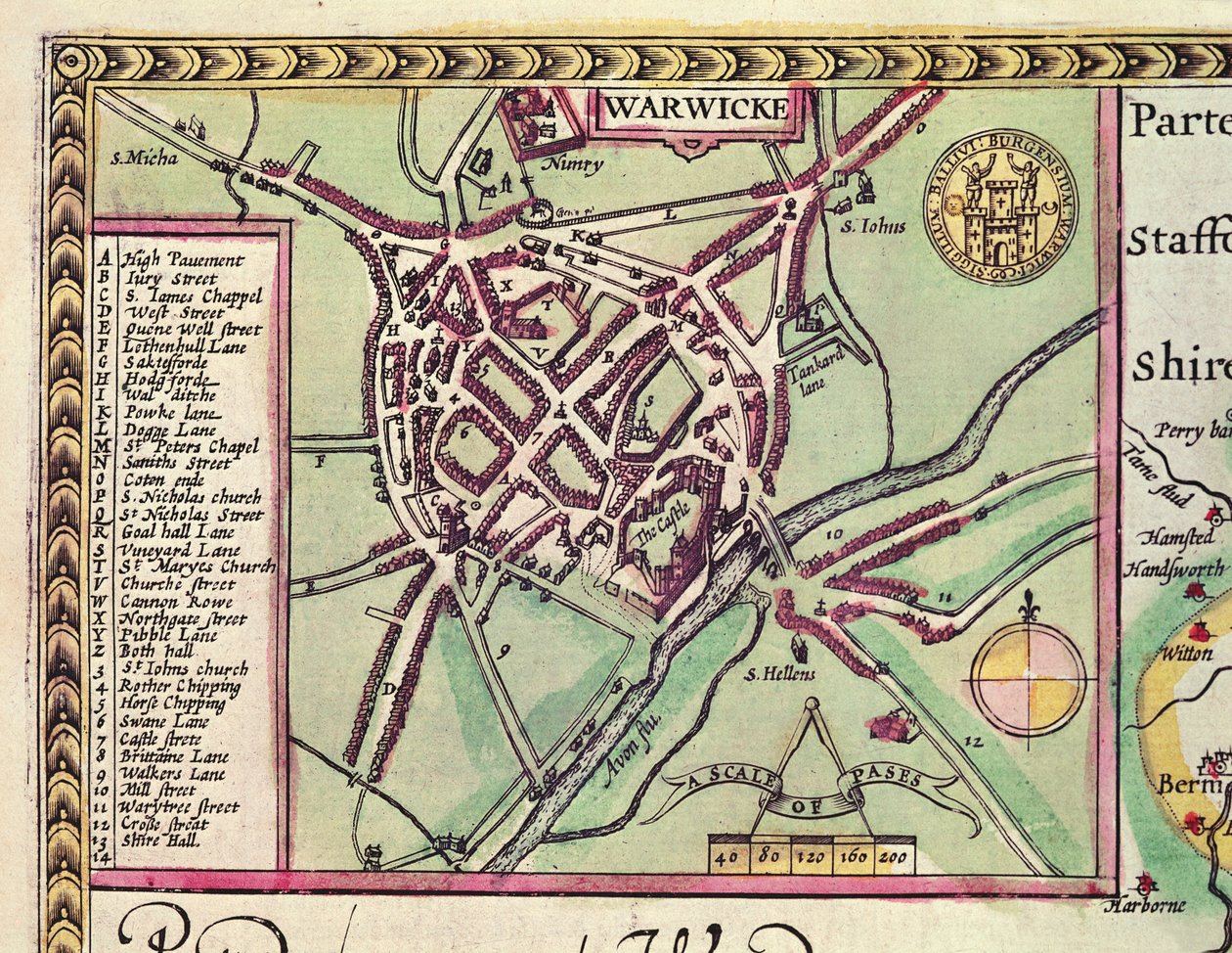 (detalle) de Warwick, del condado de Warwick, la ciudad de Coventry, del 