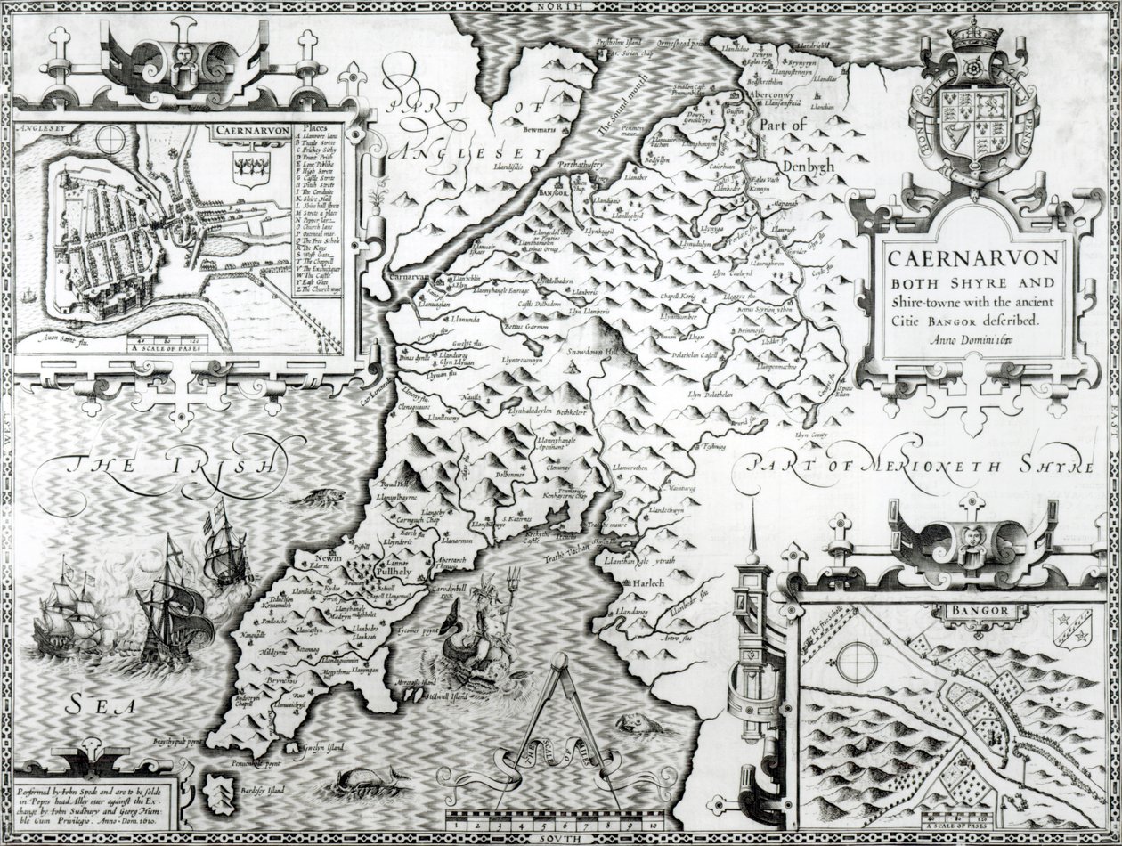 Mapa de Caernarvon, 1616 de John Speed