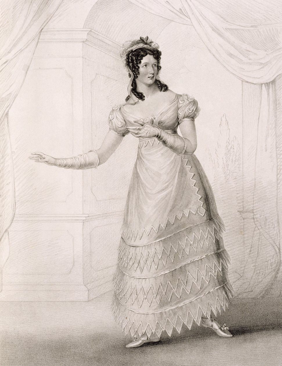 Miss Paton como Susanna en Las bodas de Fígaro, pub. por Colnaghi de John Stewart