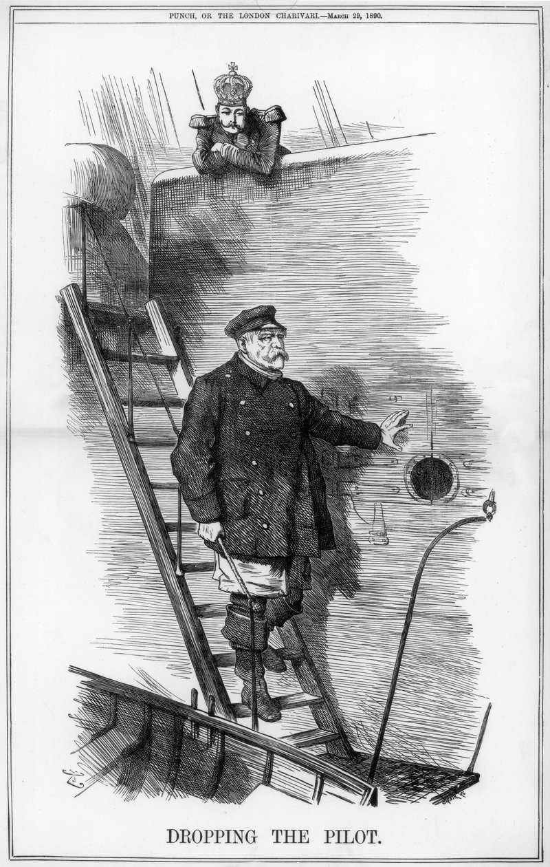 Dejando el piloto, Punch 29 de marzo de 1890 de John Tenniel