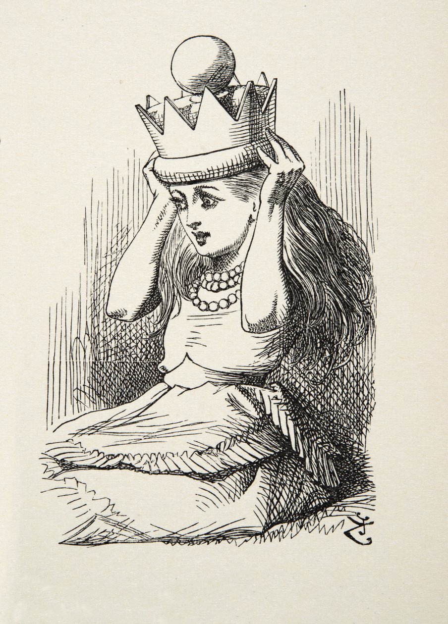 Reina Alicia, ilustración de A través del espejo de Lewis Carroll, 1872 de John Tenniel