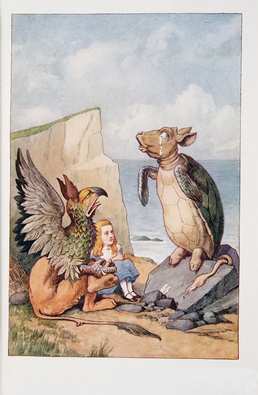 La Falsa Tortuga y el Grifo, de Las aventuras de Alicia en el país de las maravillas y A través del espejo y lo que Alicia encontró allí, de Lewis Carroll, publicado en 1911 de John Tenniel