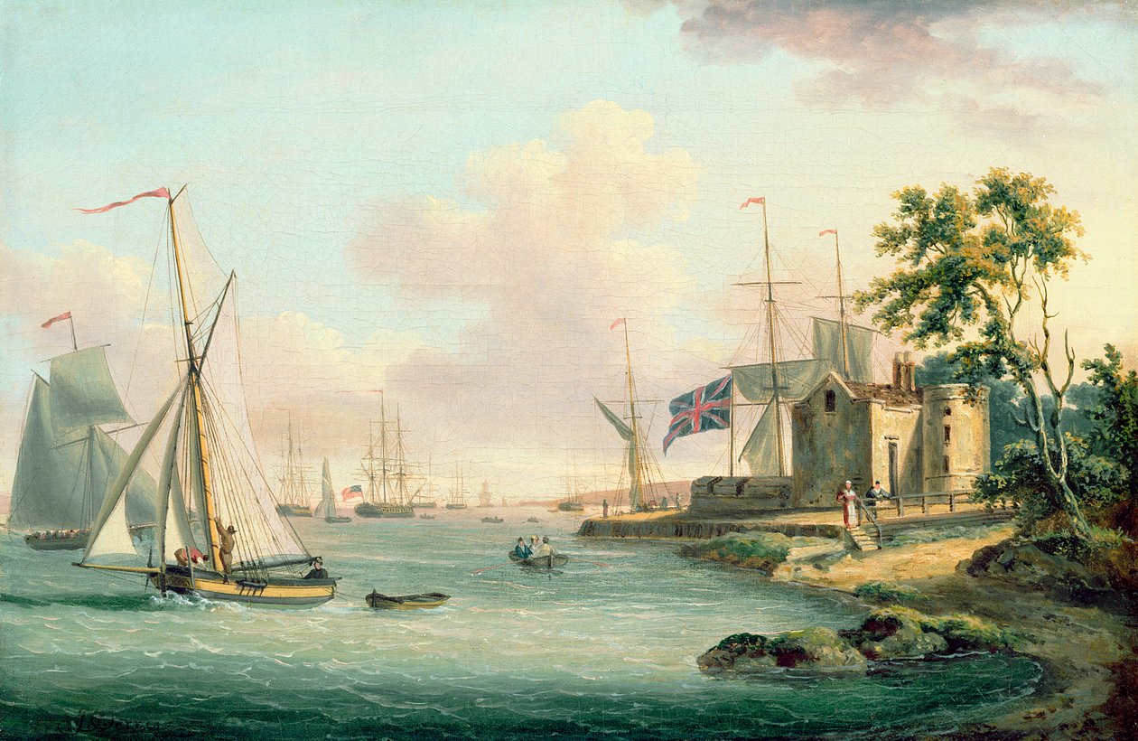 Vista del Royal Yacht Squadron, Isla de Wight de John Thomas Serres