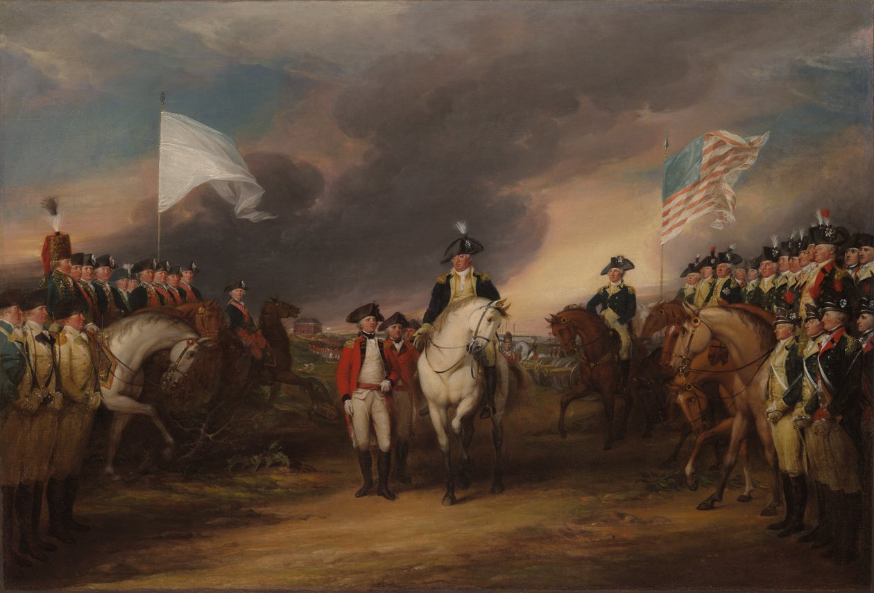 La rendición de Lord Cornwallis en Yorktown, 19 de octubre de 1781, 1787-c.1828 de John Trumbull