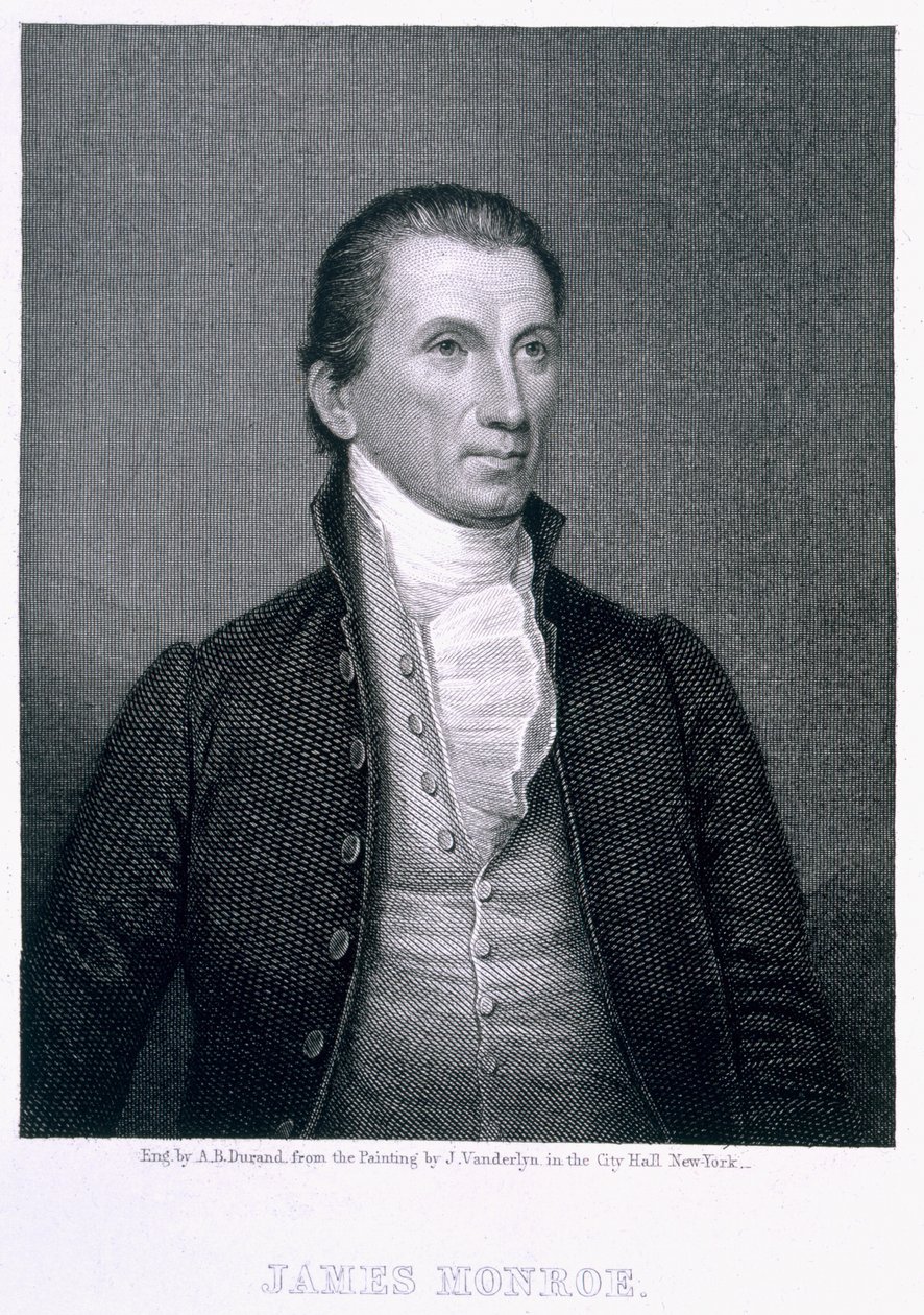 James Monroe, grabado por Asher Brown Durand (1796-1886) de John Vanderlyn