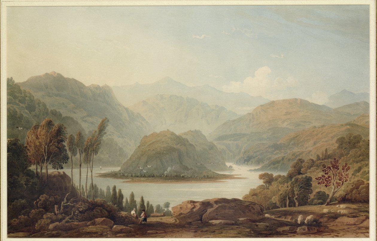 Vista del río Mondego, España, 1813 de John Varley