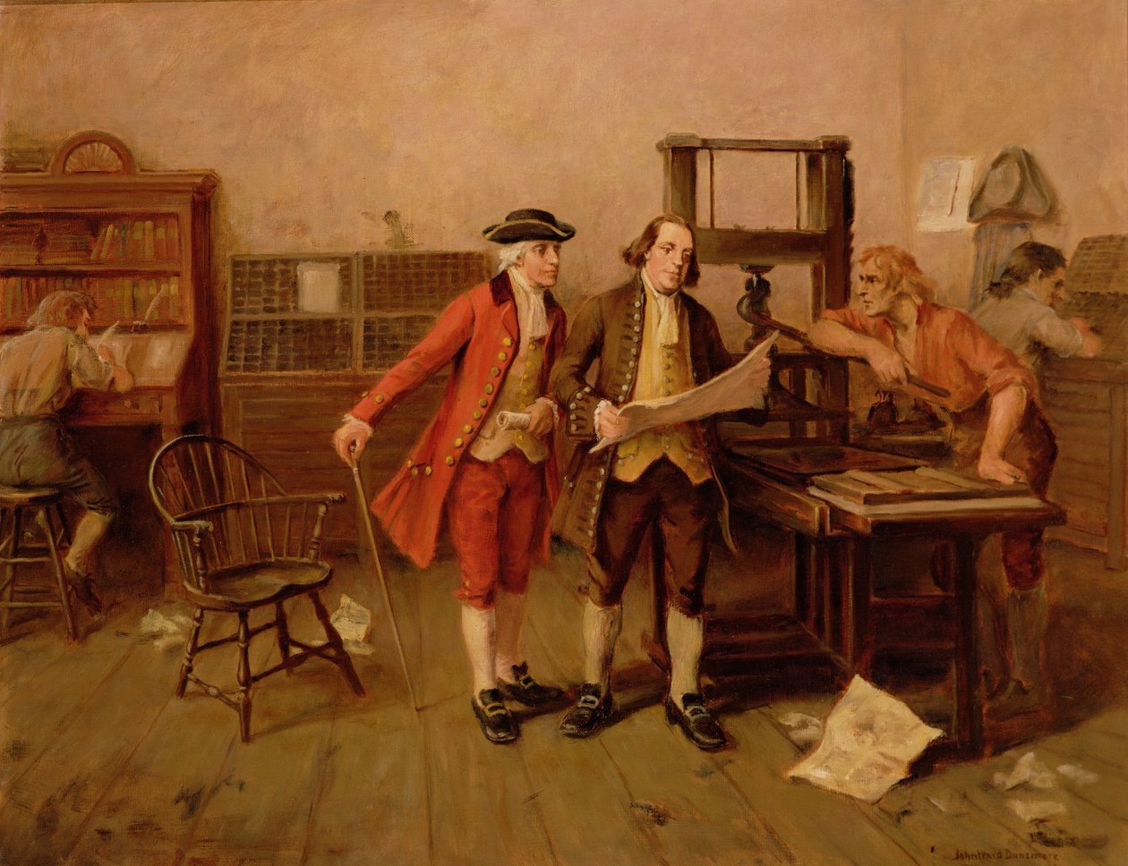 Benjamin Franklin, impresor, c.1928 de John Ward Dunsmore