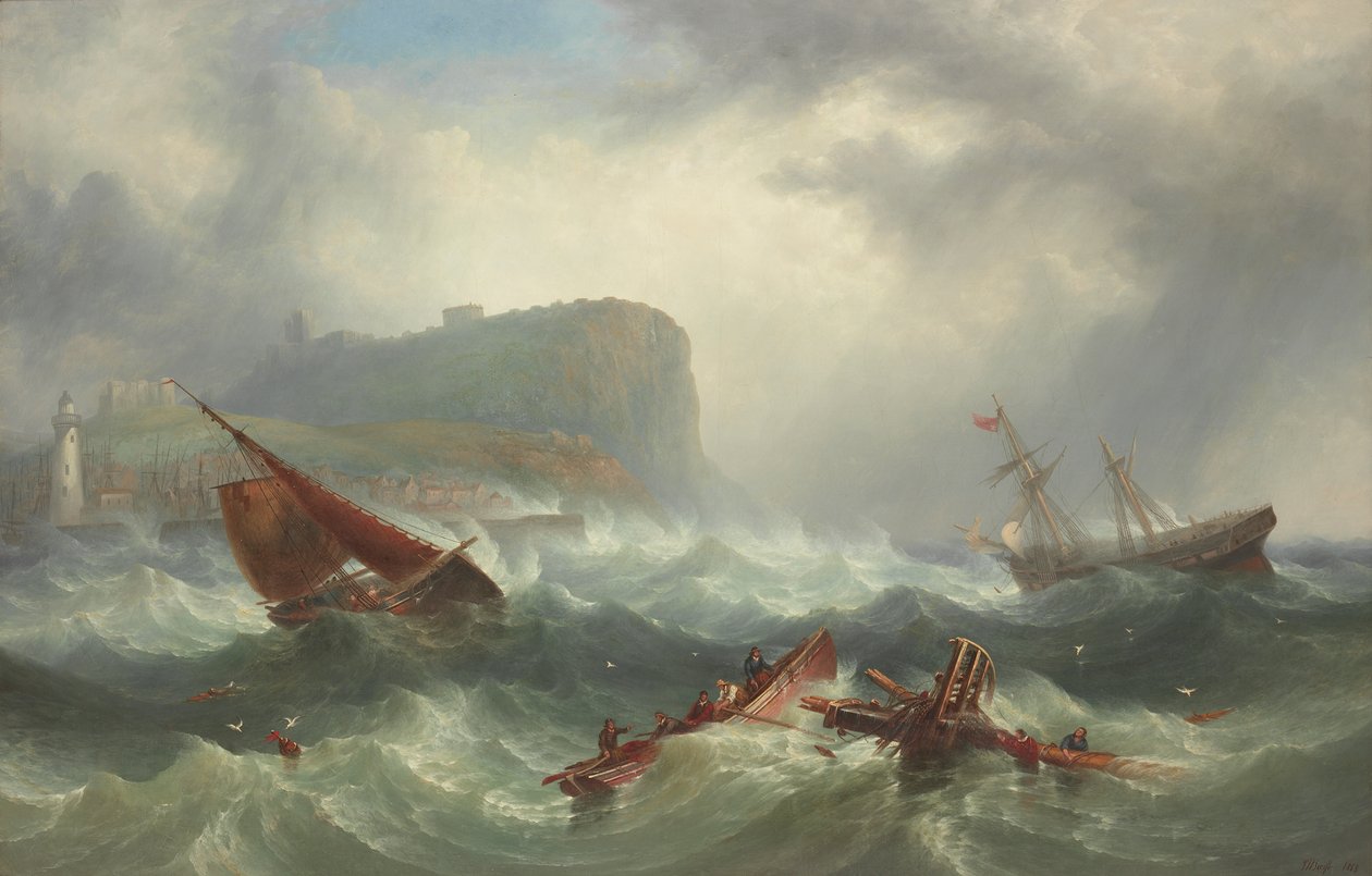 Naufragio frente a Scarborough, 1863 de John Warkup Swift