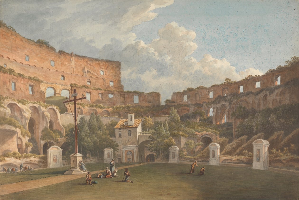 Vista interior del Coliseo, Roma de John Warwick Smith