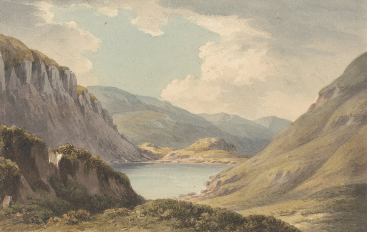 Llyn Geirionedd no lejos de Trefriew, en el río Conway, Carnarvonshire de John Warwick Smith