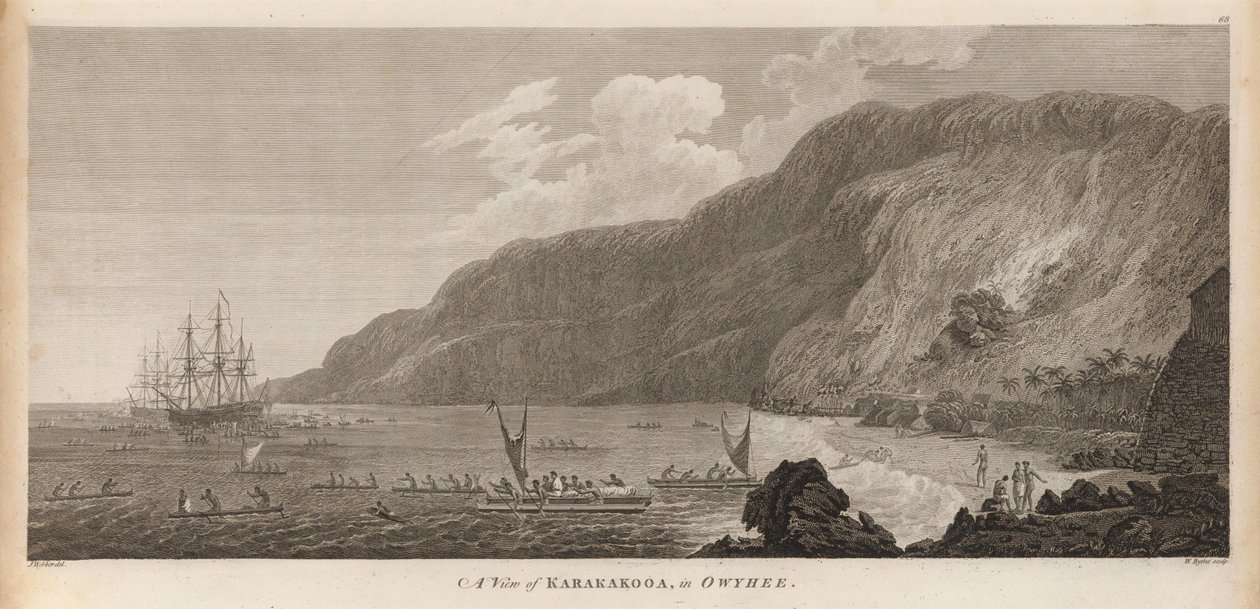 Vista de Karakokooa, en Owyhee de John Webber