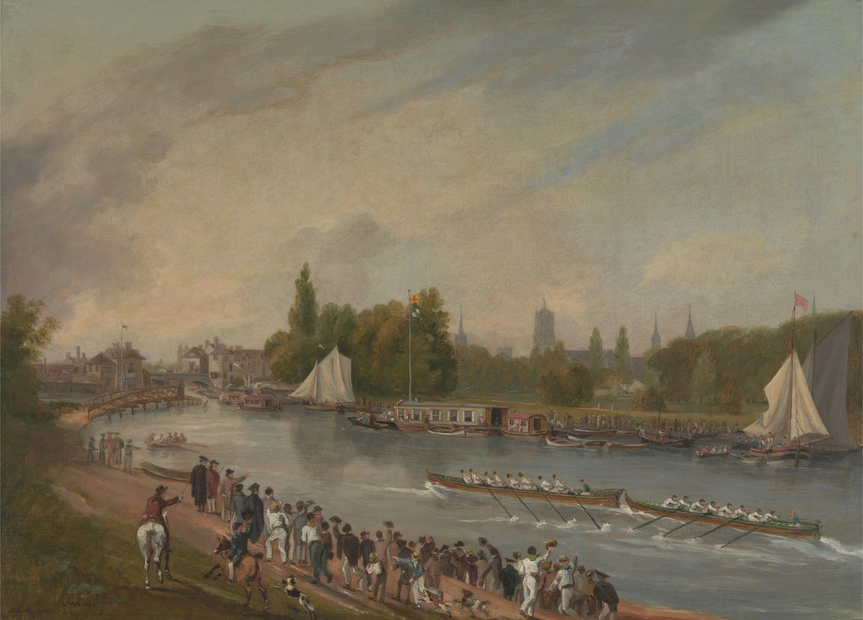 Una carrera de botes en el río Isis, Oxford de John Whessell