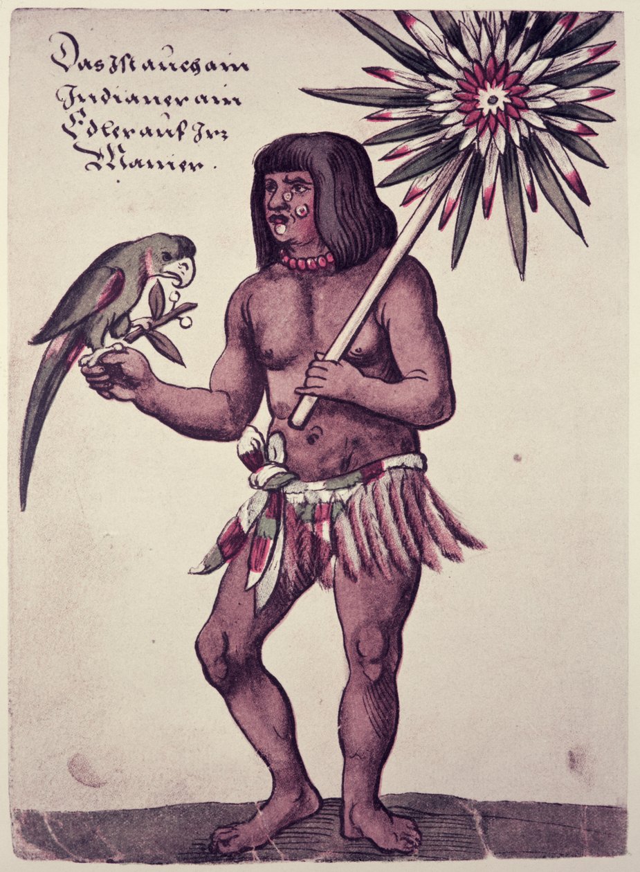 Indio Amazónico, grabado por Theodore de Bry (1528-98) de John White