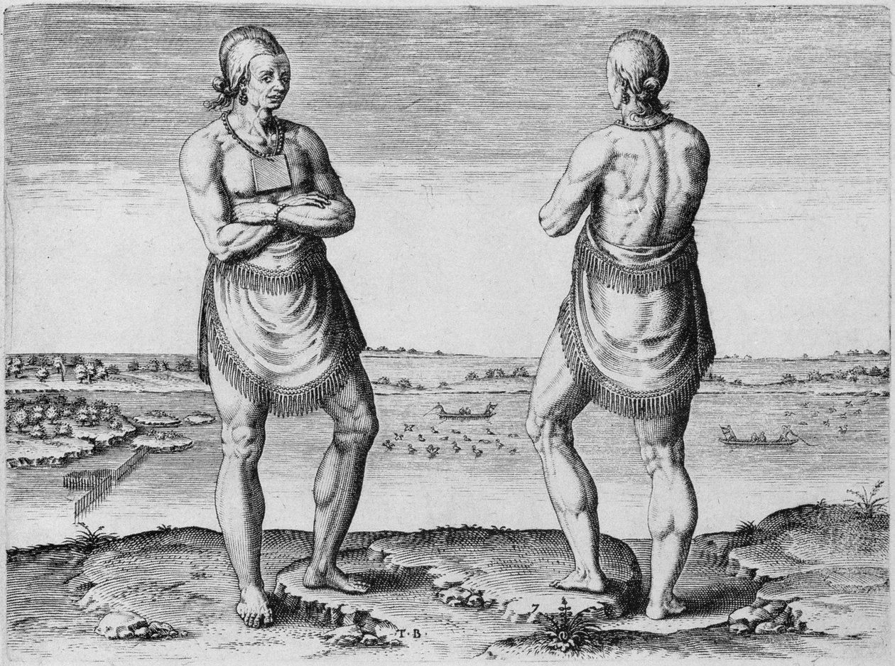Anciano o jefe indio, grabado por Theodor de Bry (1528-1598) de John White