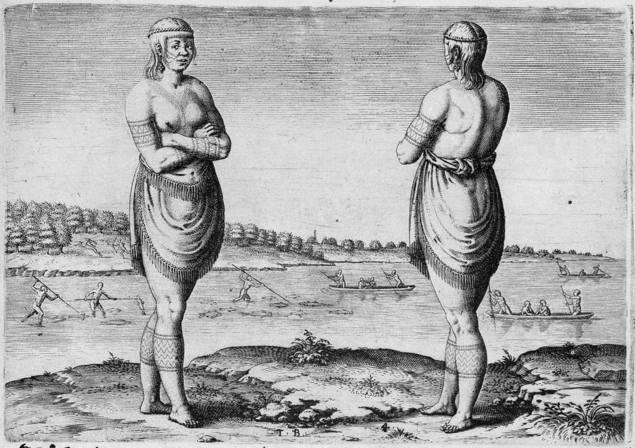 Mujer india de Secoton, grabado por Theodor de Bry (1528-1598) de John White