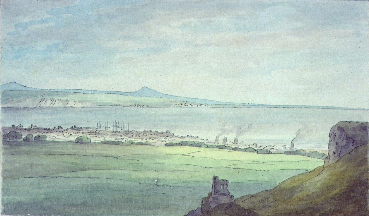 Leith, con Kirkaldy en la costa de Fifeshire de John White Abbott