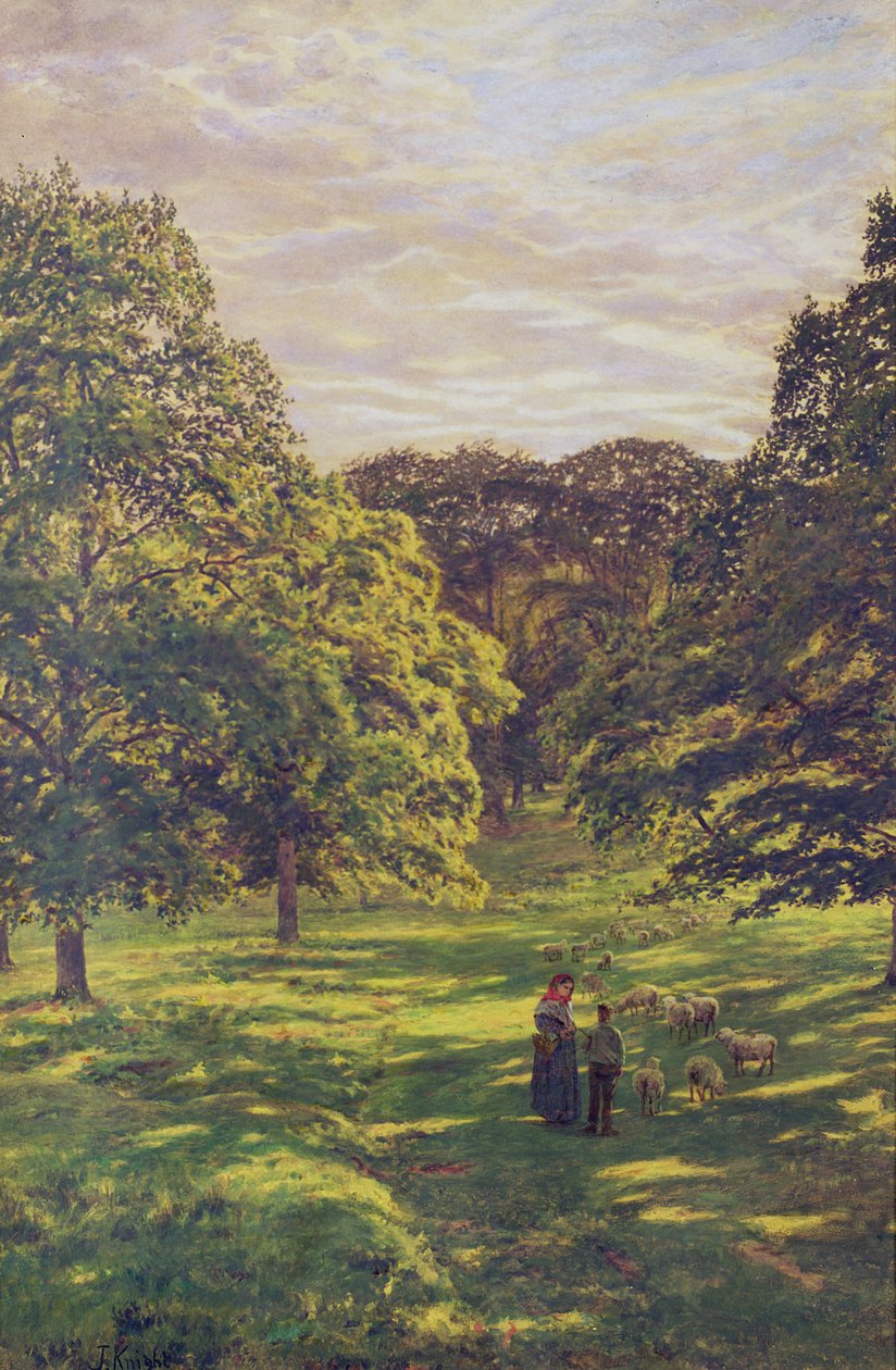 Escena de pradera de John William Buxton Knight