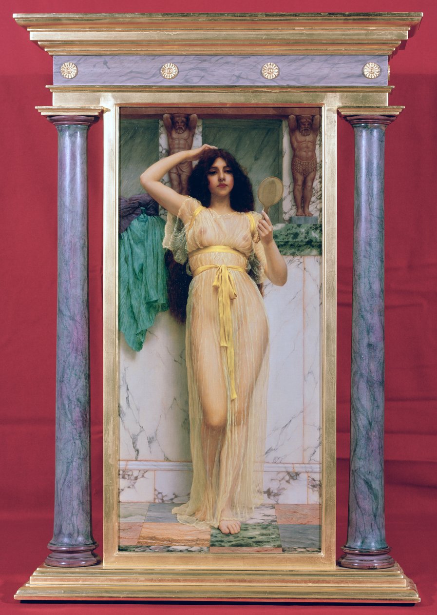 Niña con un espejo, 1892 de John William Godward