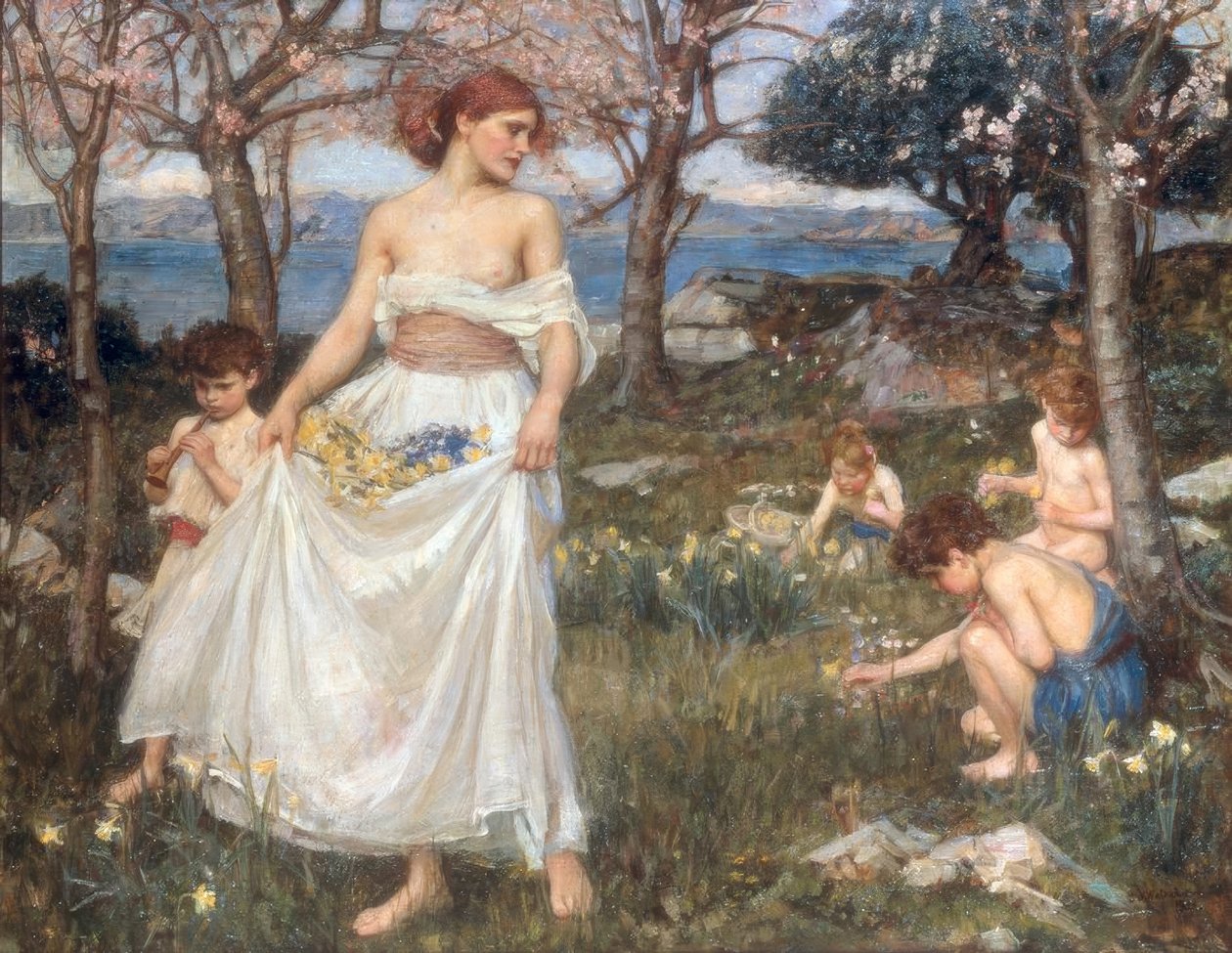 Una canción de primavera de John William Waterhouse