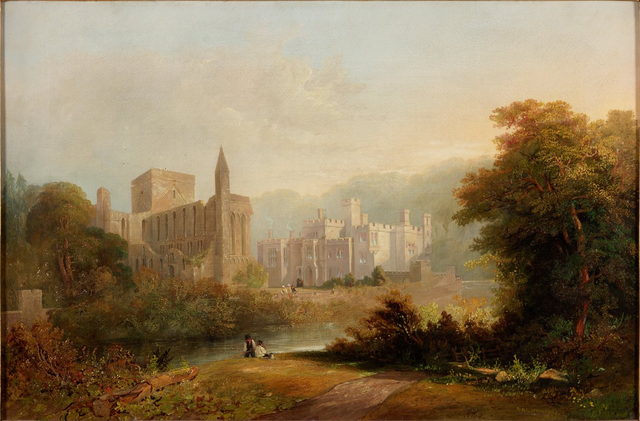 Brinkburn Grange y las Ruinas de Brinkburn Priory de John Wilson Carmichael