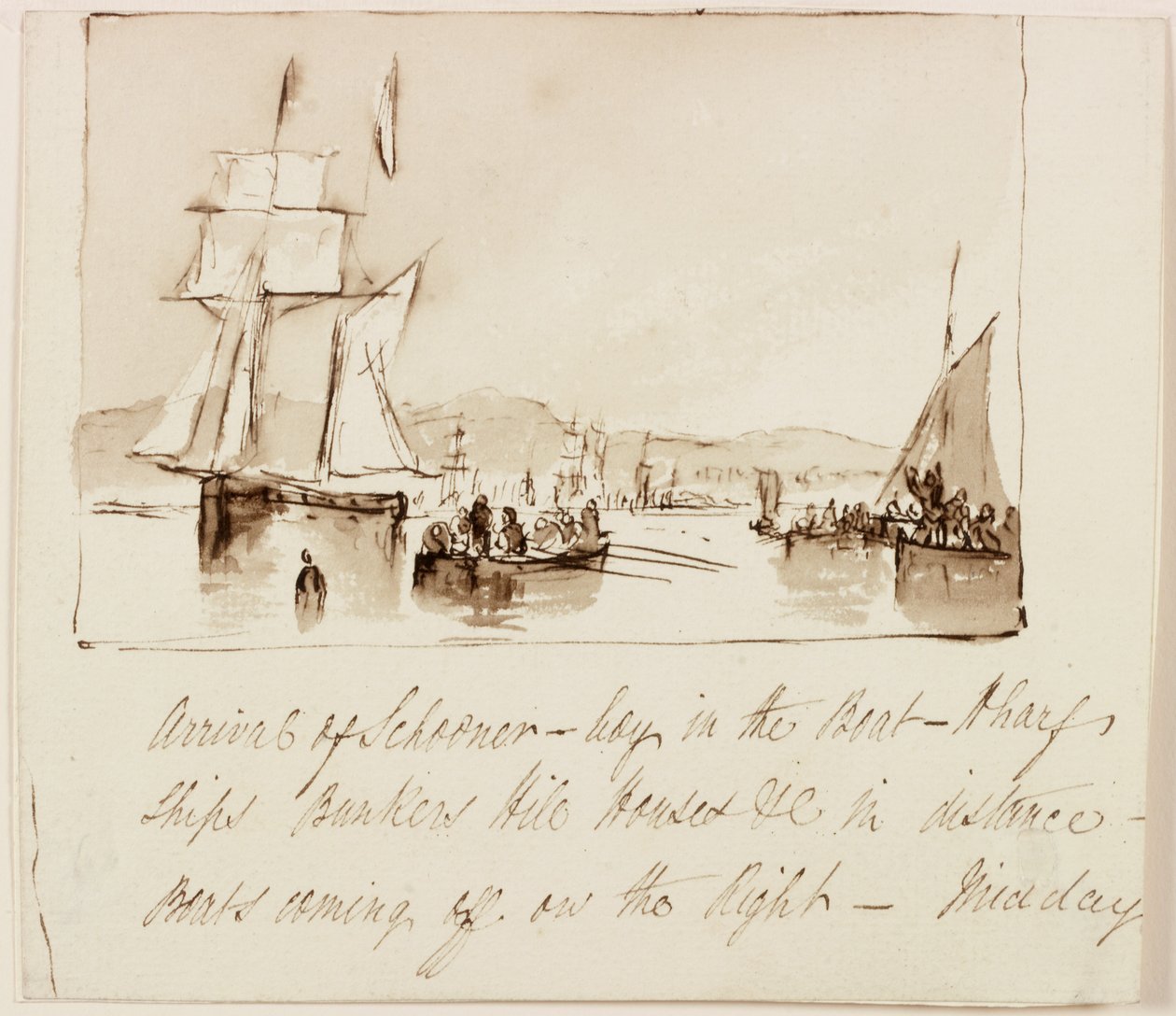 Estudio composicional para un paisaje marino de John Wilson Carmichael