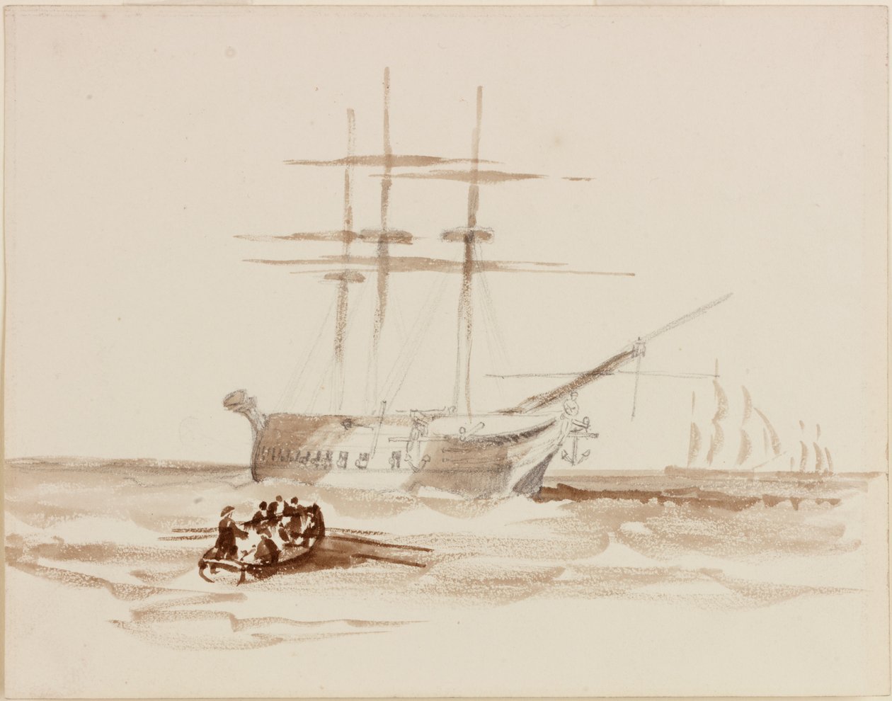 Estudio composicional para un paisaje marino de John Wilson Carmichael