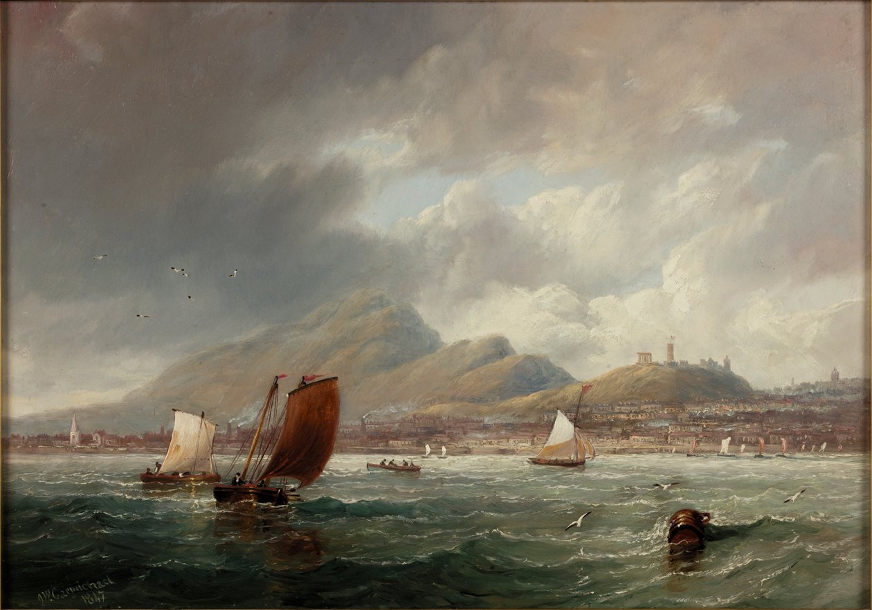 Leith y Edimburgo desde el Fiordo de Forth, 1847 de John Wilson Carmichael