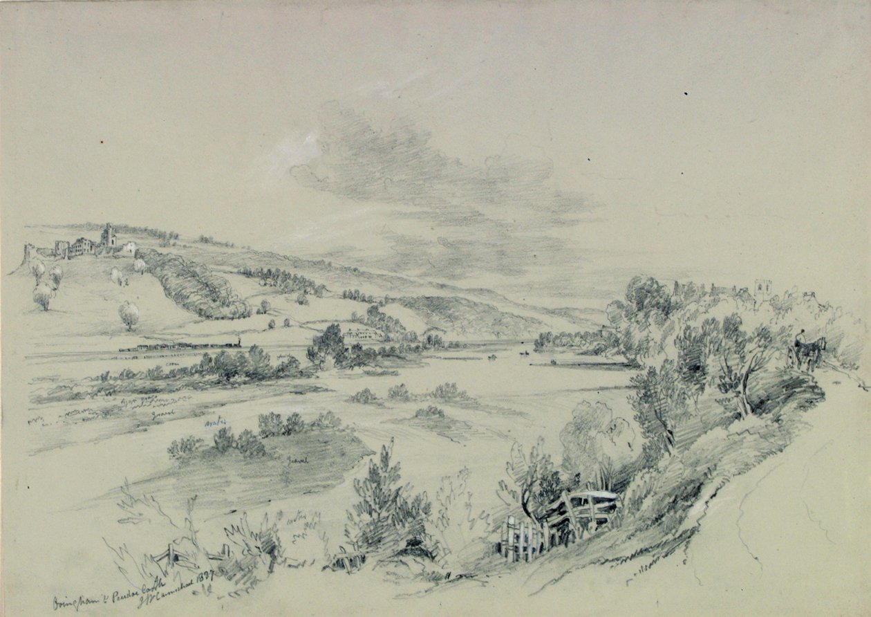 Ovingham y el Castillo de Prudhoe, 1837 de John Wilson Carmichael
