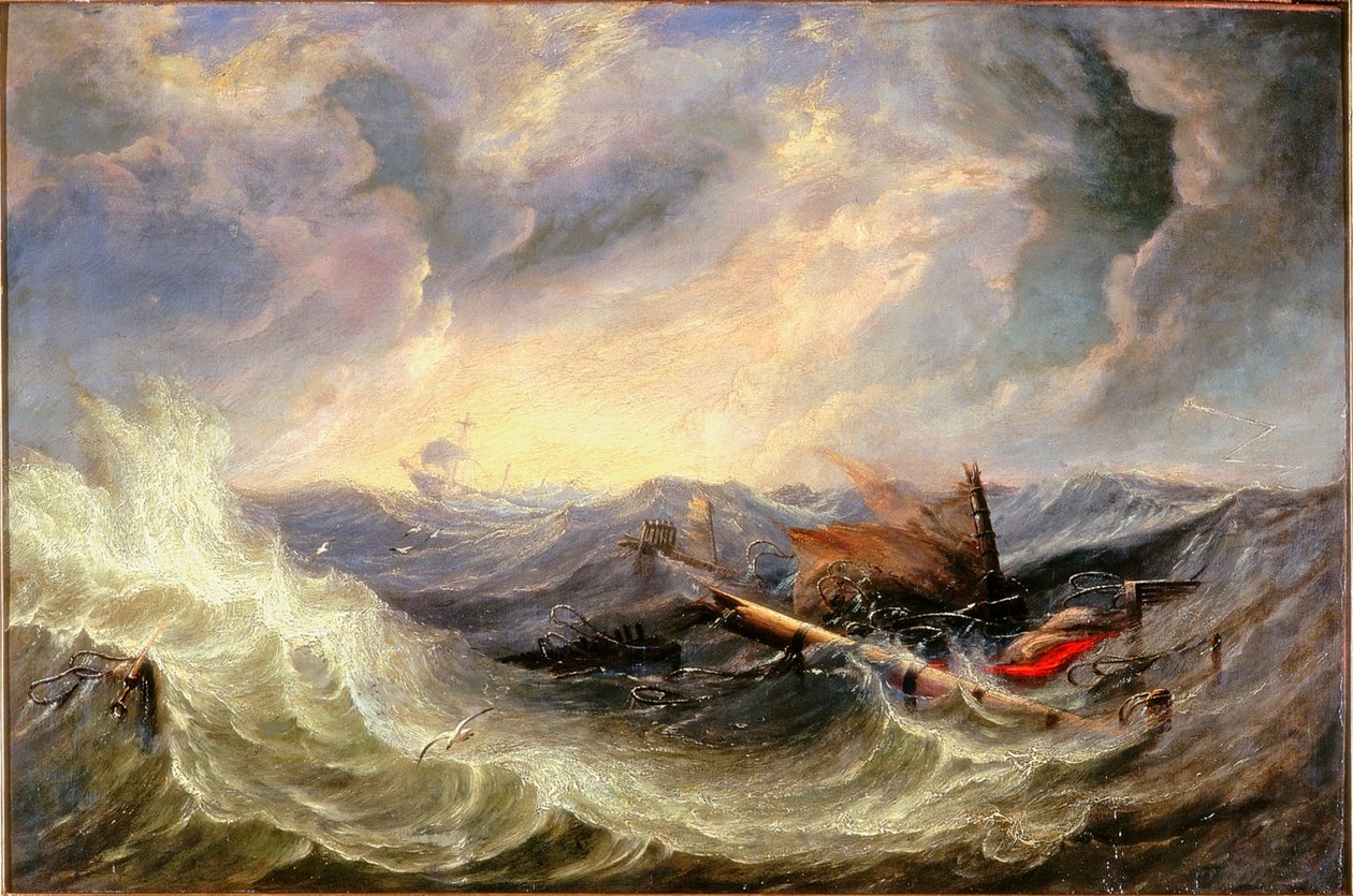 Paisaje marino con restos de naufragio de John Wilson Carmichael