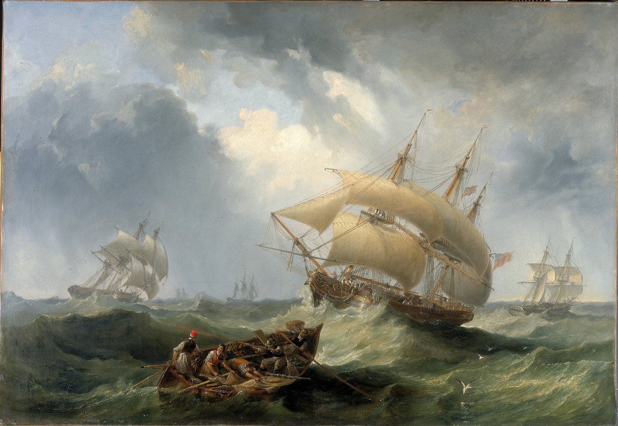 Barcos en mar abierto de John Wilson Carmichael