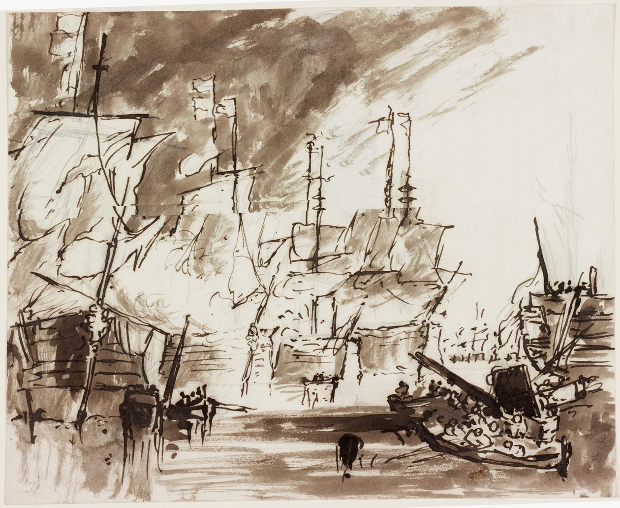 Estudio para una pintura de la Batalla del Cabo de San Vicente de John Wilson Carmichael