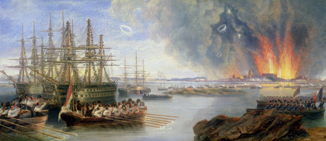 El bombardeo de Sebastopol, 1858 de John Wilson Carmichael
