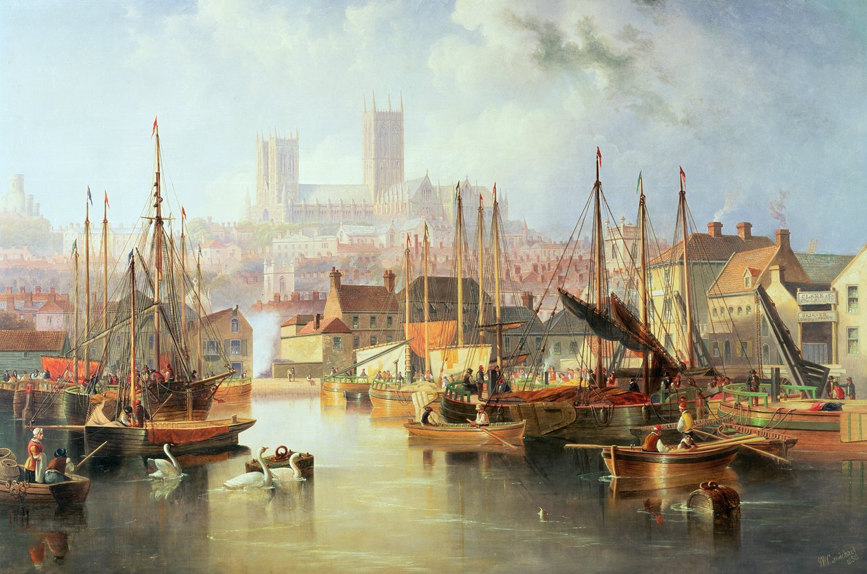 La piscina de Brayford y la catedral de Lincoln de John Wilson Carmichael