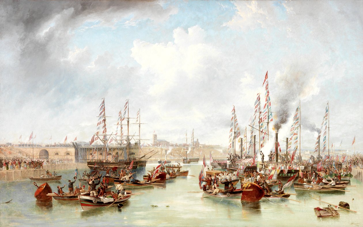 La apertura de los muelles del sur de Sunderland, 20 de junio de 1850 de John Wilson Carmichael