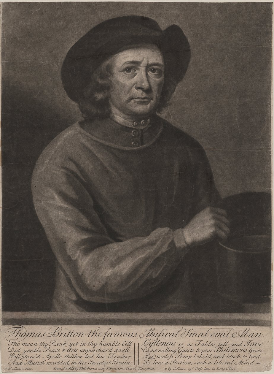 Thomas Britton, grabado por John Simon, 1703 de John Wollaston
