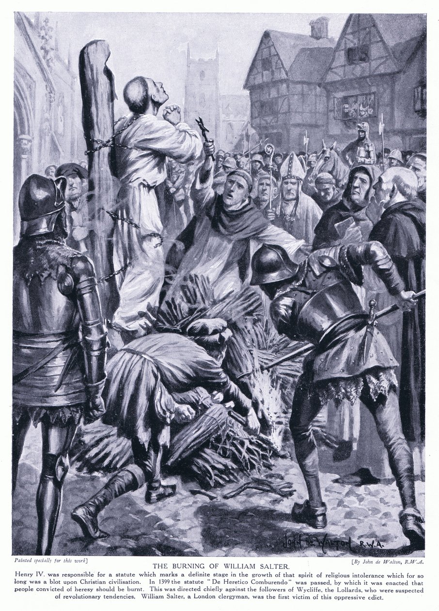 La quema de William Salter, años 1920 de John de Walton