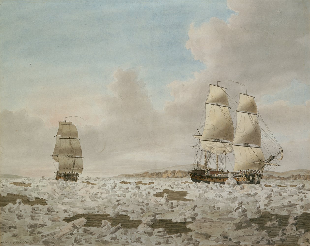 El caballo de carreras y el cadáver forzando a través del hielo de John the Younger Cleveley