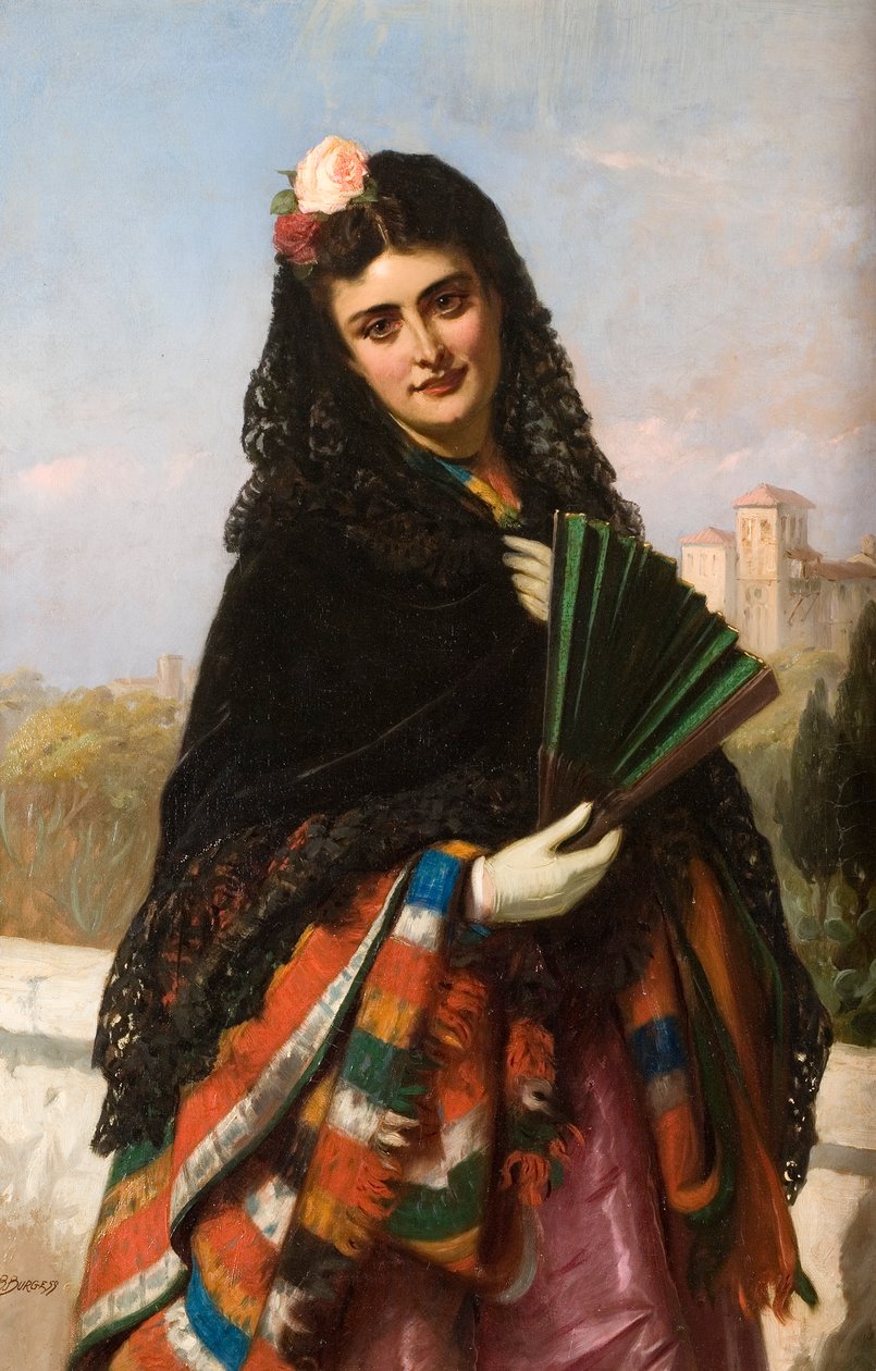 Dama española con abanico de John Bagnold Burgess